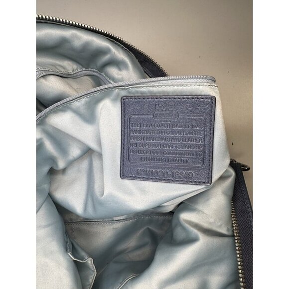 COACH Madison Embossed Leather Python Shoulder Bag Style#: 16349 Blue - Picture 7 of 11